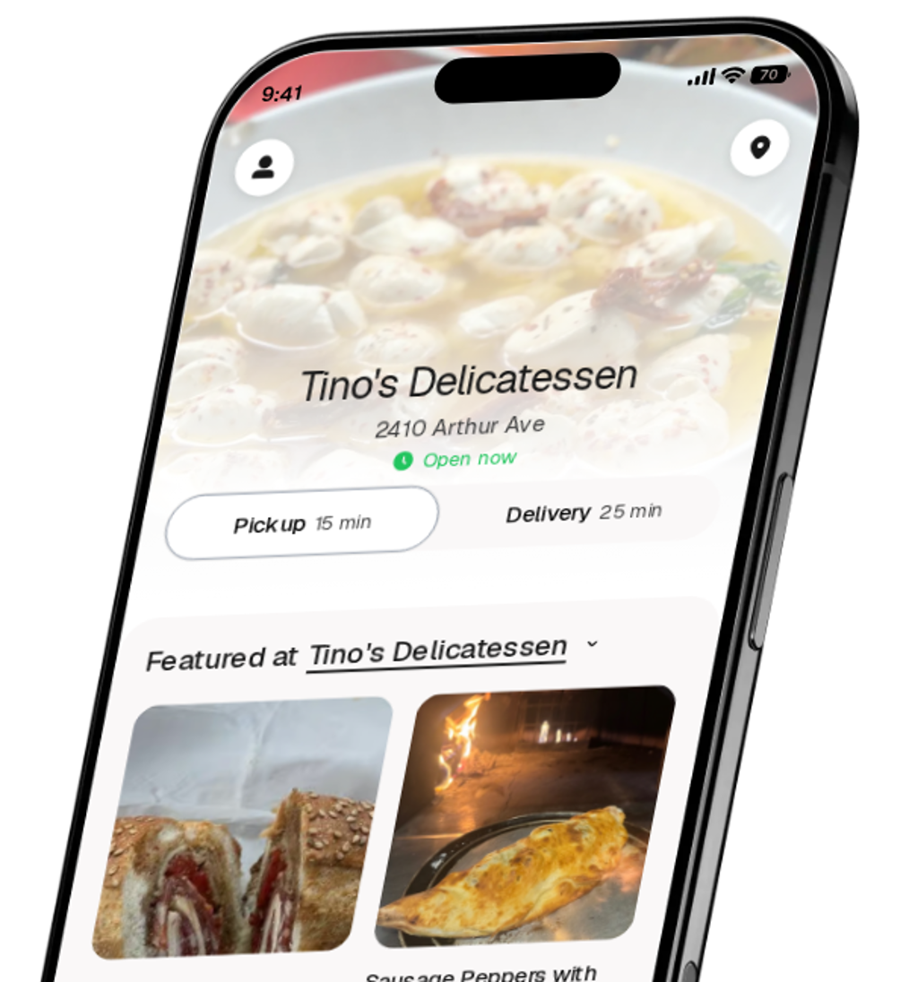 Tino's Delicatessen app preview
